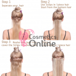 Extensii de par full head cu 8 piese Noilite ondulat 60 cm Ombre Brunet-Blond T1645